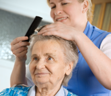 combing elder female